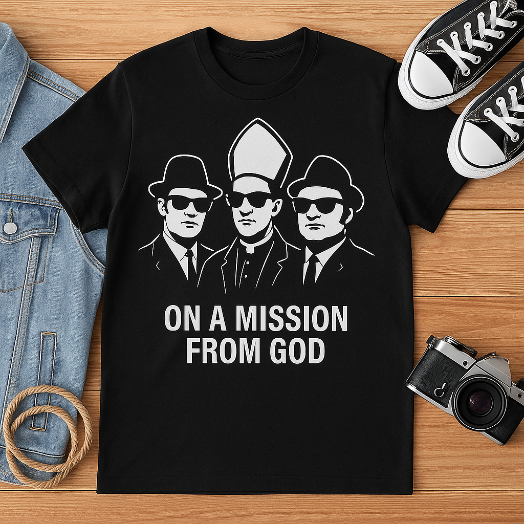 “On a Mission From God” Blues Brothers x Pope Tee