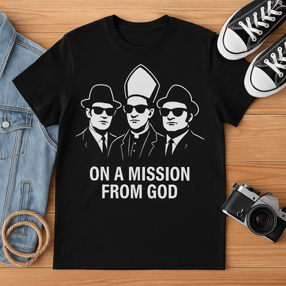 “On a Mission From God” Blues Brothers x Pope Tee